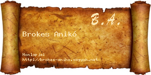 Brokes Anikó névjegykártya